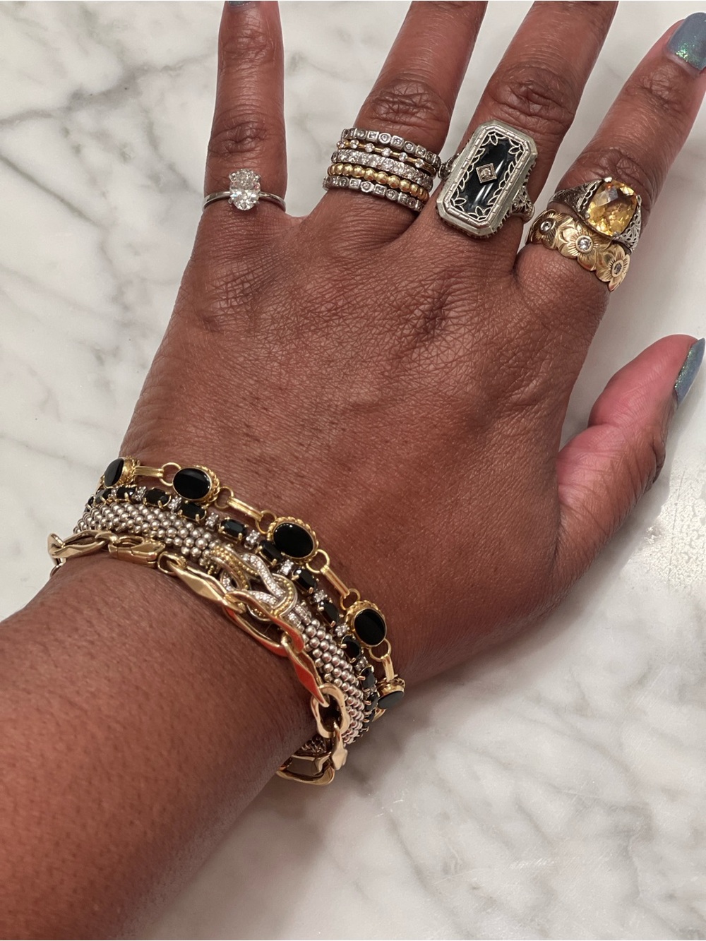 LAGOS Newport Diamond 18K Gold Knot Caviar Bracelet, 6mm, 7 inches - Picture 12 of 12